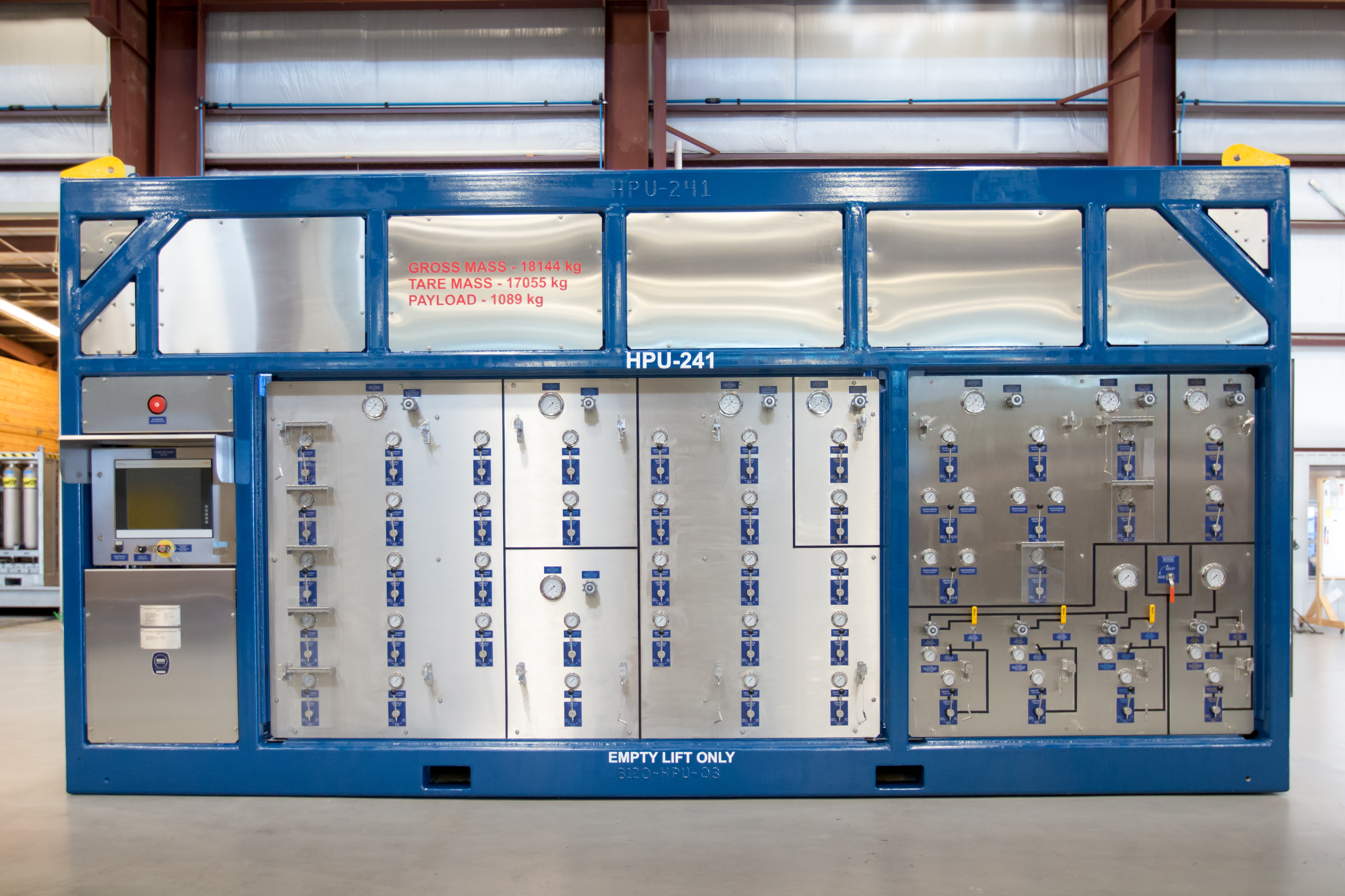 image of a custom manufactured hydraulic gas SKID